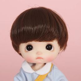 Dolls Adorable Doll Golden brown black Short Hair Cute Bobo Style for ob1118 BJD curls accessories 231024