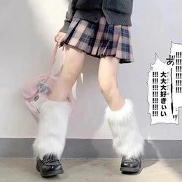 Women Socks Autumn Winter Faux Fur Leggings JK Boots Stocking Girls Lolita Punk Boot Harajuku Foot Warming Cover