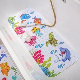 Bath Mats 40X100CM bathtub non-slip mat children's bathroom printing cartoon suction cup pvc bath mat toilet floor mat lengthened 231024