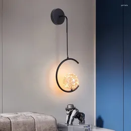 Wall Lamp Modern LED Moon Sconce Study Living Dining Room Bedroom Bedside Aisle TV Sofa Background Home Decor Lighting Fixture
