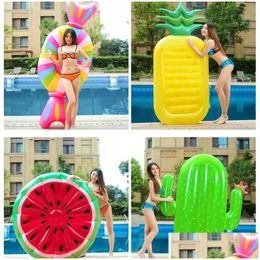 Party Favor Inflatable Swimming Ring Nt Rainbow Pizza Banana Pool Lounge Adt Float Mattres Life Buoy Raft Water Toys Drop Delivery H Dhvre