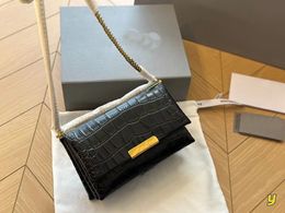 2023 armpit bag Premium Crocodile Embossed Material Chain Bag Flip Shoulder Design Crossbody Bag 10A Designer Bag Mobile Phone Bag Wallet Coin Purse 21CM Women's Bag