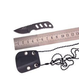 Pendant Necklaces Mini Outdoor Cam Survival Stainless Steel Necklace Portable Self Defense Fruit Knife N446 Drop Delivery Jewelry Pen Oth0T