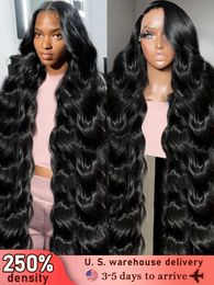 Lace Wigs 250 density 30 Inch HD Transparent 13x4 Pre Plucked Body Wave Frontal Wig Human Hair Glueless Brazilian For Women 231024