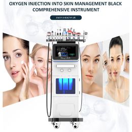 Vertical Oxygen Jet Skin Revitalization 10 in 1 Machine RF Wrinkle Reduce Bubble Pen Acne Treatment Ultrasound Face Modelling Microdermabrasion Device