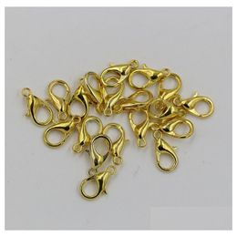 Clasps & Hooks Sell 200Pcs 10Mm 12Mm 14Mm 16Mm 18Mm Plated Gold Alloy Lobster Clasps Jewelry Diy Jewelry Jewelry Findings Components Dhgsn