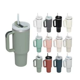 Wholesale 40oz Water Bottles Stainless Steel Tumblers With Silicone Handle Lid Straw 2nd Generation Big Capacity Car Mugs Vacuum Insulated Drinking 1024