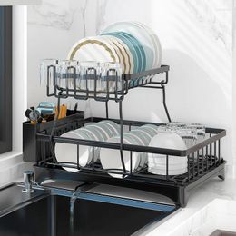 Kitchen Storage Dish Rack Removable Put Bowl Home Countertop Metal Multifunctional Sink Chopsticks Draining Shelf