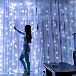 Strings 6x3M LED Curtain Garland On The Window USB Remote Control Fairy Lights String Wedding Christmas Decor For Bedroom Home Year