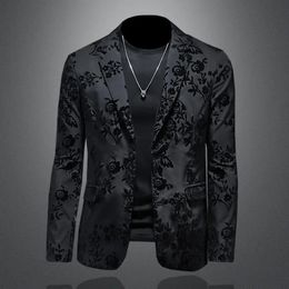 Mens Suits Blazers Autumn Men Button Blazer Business Suit Jacket Male Slim Fit Formal Clothing Outwear Groom Costume Coat Tops B185 231023