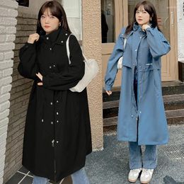 Women's Jackets 2023 Autumn/Winter College Style Casual Windbreaker Mid Length Loose Coat Temperament