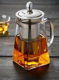 New High Quality Stainless Steel Infuser Filter Clear Heat Resistant Glass Tea Pot for Chinese Tea9366142