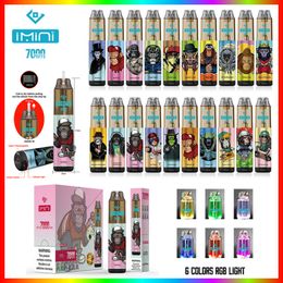 Imini 7000 Puffs 7K Disposable E Cigarette 15ml Prefilled 850mAh Rechargeable Vape Device Leakproof Design Vapour puff tornado 9000 in Germany Thailand Wholesale EU