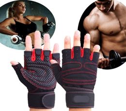 New Men And Women Half Finger Sports Fitness Gloves Weight Lifting Gloves Protect Wrist Gym Training Fingerless Weightlifting Spor3509126