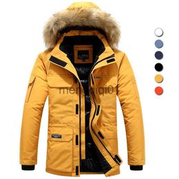 Men's Down Parkas Brand Winter Fur Hooded Parkas Men Duck Down Snow Jacket Windproof Coats Thickened -30 Degree Keep Warm Outdoor Outerwear M-6XL J231024