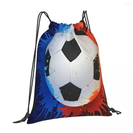 Shopping Bags Football Print School Fashion Men'S And Women'S Small Bag With Sports Drawstring Pocket