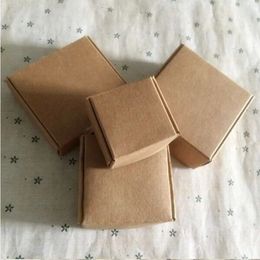 Gift Wrap Wholesale 50pcs Natural Brown Kraft Paper Packaging Box Cajas de Carton Box Soap Packaging Box Wedding Favors Candy Gift Box 231023