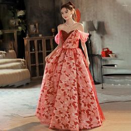 Party Dresses Evening Dress Sequins Strapless Floor Length Appliques A-Line Elegant Sleeveless Tulle Plus Size Woman Formal Gowns XC054