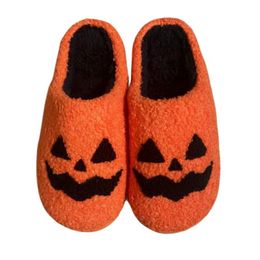 New pumpkin Halloween ghost warm winter cotton slippers couple men and women platform slippers