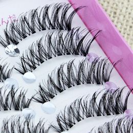 False Eyelashes YOKPN Japanese Handmade Transparent Stem Natural Nude Makeup Simulation Cross Messy Eye Tail Thick Eyelash 231024