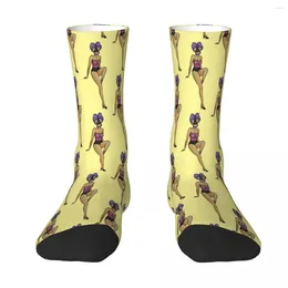 Men's Socks Pansy Head Pin Up Pinup Sock Men Women Polyester Stockings Customizable Sweetshirt