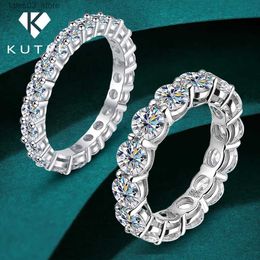 Wedding Rings 5mm/3mm Full Moissanite Diamond Rings Wedding Band 925 Sterling Silver Sparkling Round Cut Eternity Engagement Ring for Women Q231024
