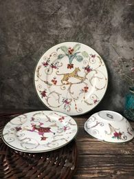 Plates American Exotic Dining Plate With Leopard Pattern Home Western Tableware Steak Flat Decorative Bowl