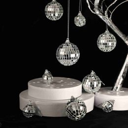 Christmas Decorations 1box Christmas Balls Christmas Tree Ornament Disco Silver Mirror Glass Ball Hanging Pendants Xmas New Year Party Decor Navidad HKD231024