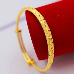 Bangle Gold Store Same Style 9999 Real Bracelet Fashion Dragon and Phoenix Chengxiang 18K Solid 5D Adjustable 231023