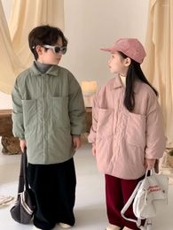 Down Coat MILANCELWinter Kids Parkas Cotton Padded Boys Jacket Middle Long Style Girls