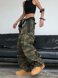 Men's Pants Men's Camouflage Cargo High Waisted Mom Jeans For Women Denim Clothes Y2k Vintage Streetwear 2023 Fall Fashion Green