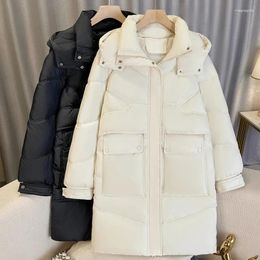 Women's Trench Coats Winter Jackets For Women Overcoat Hooded 2023 Thick Warm Cotton Padded Coat Korean Style Fashion Long Parkas Female