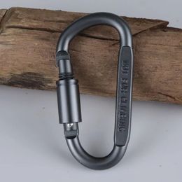 Carabiners Survival D-ring Locking Carabiner Clip Set Screw Lock Hanging Hook Buckle Karabiner Camping Climbing Equipment 231024