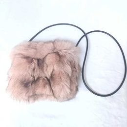 Women Winter Real Fox Fur Shoulder Bag Fashion Luxury Female Cute Bags 220923