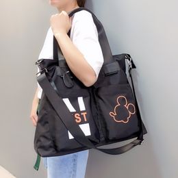 Foldable Portable High Capacity Handbag Women's Shoulder Bag Waterproof Nylon Travel Bag Fitness Bag Yoga Bag