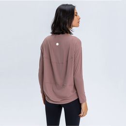 LU88 Long Sleeve Shirt Women Yoga Sports Tops Fitness Shirts Bum-Covering Length Sweatshirts Super Soft Relaxed Fit Autumn and Winter Top Tee for On the Go