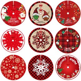 Christmas Decorations 90Cm Tree Skirt Red Foot Cover Santa Claus Snowflake Carpet Base Mat