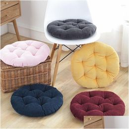 Pillow 42/55Cm Thick Round Japan Futon Floor Pad Solid Colour Hassock Chair Seat Cushion Tatami Mattress Pouffe Sitting Home Decor Drop Otdsa