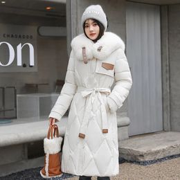 Women's Down Parka Padded Parkas Winter Jacket Cotton Warm Puffer Outerwears Lady Long Coats Femme Fur Collar Hooded 231023