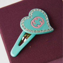 Hair Clips Barrettes Luxury letters brand hair women girls sweet cute letter blue shining crystal bling diamond BB hairclips pins Jewellery