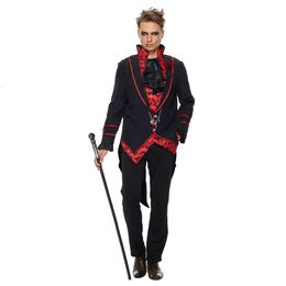 cosplay Eraspooky Men's Medieval Vampire Devil Trench Coat Gothic Adult Halloween Costume Count Dracula Cosplay Easter Carnival Partycosplay