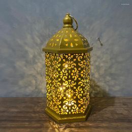 Candle Holders Hollow Metal Lanterns Night Light Small Lantern Table Candlestic Vintage Wind Atmosphere Props