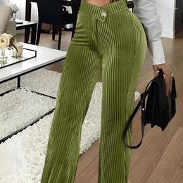 Women's Pants Elegant Warm Winter And Autumn For Women Clothes 2023 Fashion Versatile Loose Fitting Stripe Casual Trousers Y2k Female