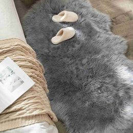 Carpet Soft Fur Wool Rugs for Bedroom Living Room Carpet Sofa Chair Washable Hairy Bedside Floor Mat Sleeping Room Rug R231024