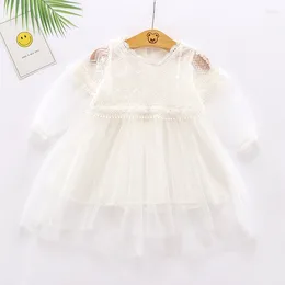 Girl Dresses Spring Autumn Children Clothing Infant Baby Princess Dress Mesh Splicing Cotton Long Sleeve Birthday Party