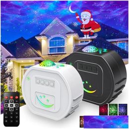 Night Lights Christmas Decoration Led Usb Powered Projectors Lamps Holiday Music Star Lamp With Moon Santa Claus Projector Galaxy Dr Dhloz