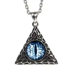 Pendant Necklaces Triangle Eye Titanium Steel Punk Vintage Necklace