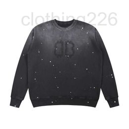 Men's Hoodies & Sweatshirts Designer High end Autumn New Bajia Hot Diamond Letter Pure Cotton Long Sleeve Trendy High end Sense Top 4DGD