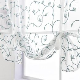 Curtain Embroidered Window Curtains Solid Colour Rod Pocket Voile Sheer Drapes For Living Room Bedroom Home Decor