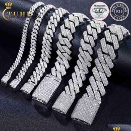 Charm Bracelets 8Mm-25Mm Pass Diamond Tester 925 Sterling Sier Fl Vvs Moissanite Iced Out Cuban Link Anklet Bangle Bracelet For Men Otudf